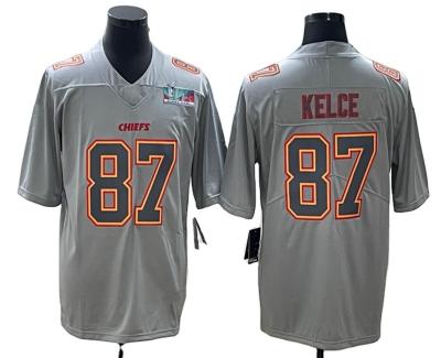 China Mens B American Football Jersey #87 KELCE #15 Patrick Mahomes Super Gray Football Jersey Antibacterial for sale