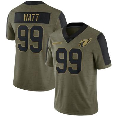 China Original 1_1 Men's Arizona j.j Antibacterial. 2022 Watt Olive Tribute Jersey Football American Football Uniform for sale