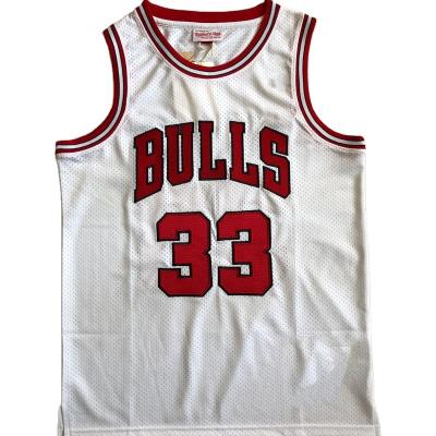 China Summer antibacterial loose plus size basketball tank top, no. 33 Pippen from the 1997-98 season, AU embroidery men's basketball jersey, for sale