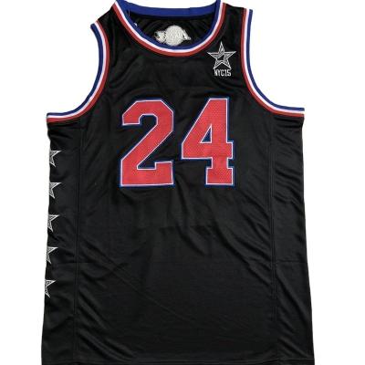 China Wholesale Antibacterial Mesh Basketball Tank Top, Size 24 Retro Honor Career Sixtieth Birthday Basketball Tank Top Embroidery English Version for sale