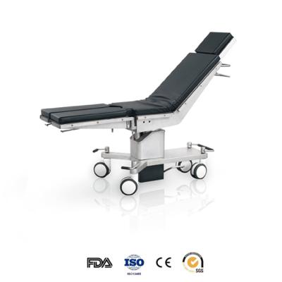 China Movable Manual Hydraulic Operation Table Surgical Hydraulic Examination Bed With Big Wheels for sale