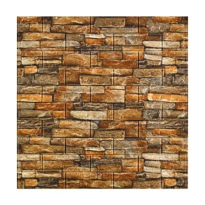 China Eco-friendly 3D Brick Wall Sticker Retro Style Brick Wall 3D Paper Sticker for sale