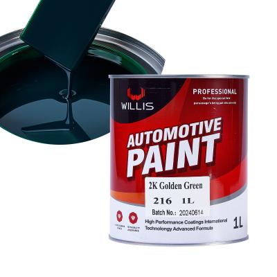 China Hot Selling 2K Golden Green Car Paint  Auto Refinish Paint Paint Hardener Acrylic Color Paint for sale