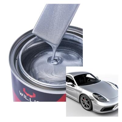 Chine Refinement de la peinture automobile métallique en argent étincelant couche en poudre 1K Basecoat, peinture acrylique laque, peinture automobile à vendre