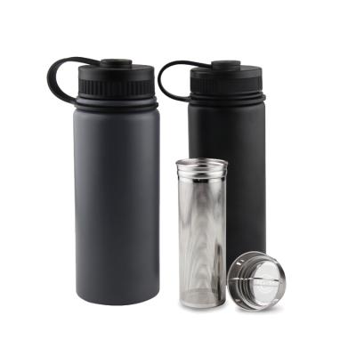 China Best Selling PORTABLE Sport 500ml Double Wall Thermos Stainless Steel 18 8 Empty Drinking Water Bottle With Infuser for sale