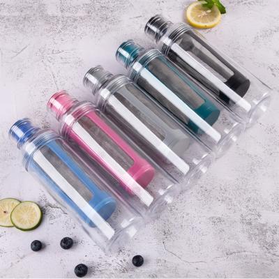 China Portable 700ml Sustainable Sports Water Bottle BPA Free Plastic With 100% Sealed Leakproof Lid And Tea Fruit Infuser Basket For Outdoor for sale