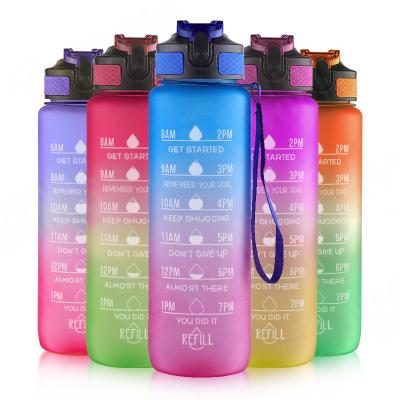 China Large Capacity Portable Viable Tritan Plastic Free Water Bottle BPA Free Food Grade Sports Bottle Leak Proof Drinks Gym Bottle 32oz for sale