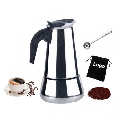 China New Viable Wood Grain Portable Stainless Steel Mocha Espresso Coffee Maker, Stovetop Italian Espresso Mocha Cooker for sale