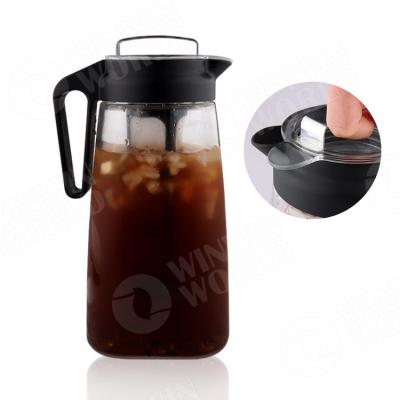 China Viable Wholesale Portable Coffee Maker with Infuser, High Quality Reusable OEM BPA Free Plastic Cold Brew Coffee Maker Teapot Pitcher for sale