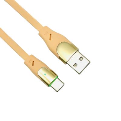 China Wholesale Video Game Player PVC Beige Pink Flat Type C to USB 2.0 Cable 5AM M 2M 3M LED Indicator Fast Fast Charging Charger for sale