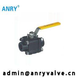 China NPT BSP Forged Steel  A105 F304 F316 Body PEEK PTFE Seat Ball Valve 3pc for sale