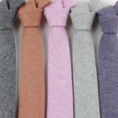 China Wool Wholesale Classic Wool Necktie Woven Neck Regular Solid Color Men's Ties Italy Christmas Gift for sale