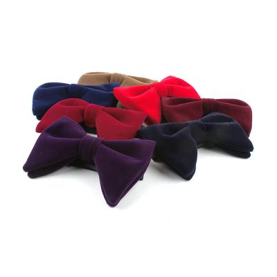 China Velvet High Quality Custom Logo Embossed Popular Velvet Bow Ties For Men At Low Price Wholesale for sale