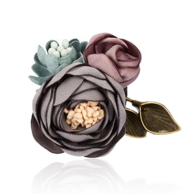 China Fashion 2023 Best Sell Buttonhole Rose Brooch Bride Wedding Wrist Corsage Bracelet Groom Ceremony Flower Party Meeting for sale