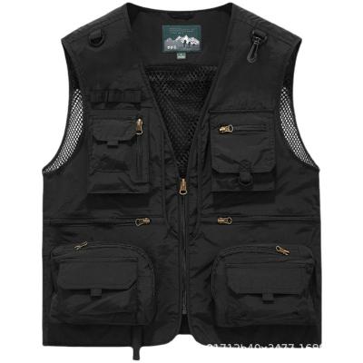 China Breathable Hot Selling Custom Multi Pocket Waistcoat Utility Cargo Vest With Pocket Outdoor Hunting Casual Vests For Men for sale