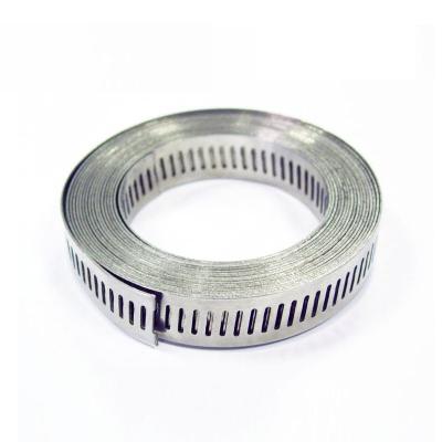 China Irrigation system 3 meters/30 meters length American type perforated stainless steel band endless roll/tape with 12.7mm 14mm width for sale