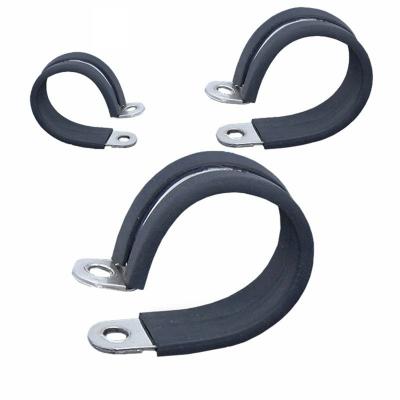 China Machinery Making 12mm 15mm 20mm Band Width P-Clips Steel Rubber Lined Clamp for sale