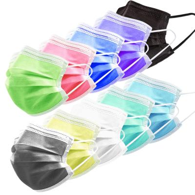 China All 50pcs/Pack Breathable Stretchable Elastic Dust Mask Colorful Disposable Face Masks Cover Ear Loops Masks for sale