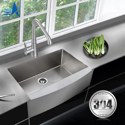 China No Apron Faucet Novasinks OEM ODM Factory Single Bowl 304 Stainless Steel Rectangular Handmade Front Kitchen Sink for sale