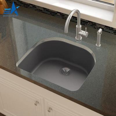 China Without Faucet Novasinks Brushed Rectangular R10 Corner Bowl Undermount 304 Stainless Steel Single Kitchen Sink for sale