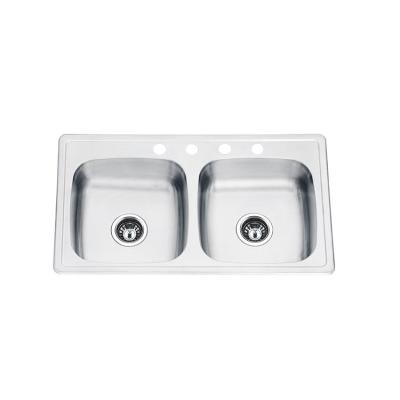 China With faucet topmount double bowl lavaplatos de cocina single bowl 3319 20 gauge 1.0mm 304 stainless steel kitchen sink for sale