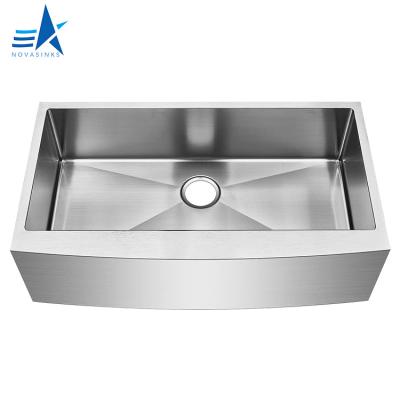 China Stainless Steel 304 Stainless Steel 304 Bowl 16Ga Apronless Durable Front Handmade Kitchen Sink Faucet Novasinks for sale