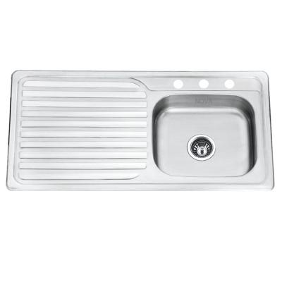 China With Tarjas faucet insert 10050 kitchen sink empotrar stainless steel lavaplatos de cocina 0.6mm bowl drain one for sale