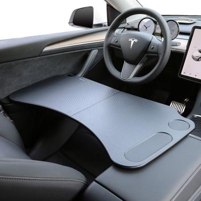 China Universal Folding Laptop Car Food Table Food Eating Trays Car Accessories For Tesla Model 3 Y Model for sale