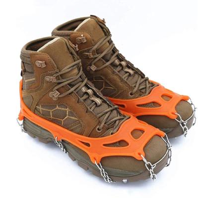 China Outdoor Safety Shoes 12 Teeth Ice Cleat Spikes Non Slip Cleats Silicone Cleats for sale