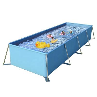 China Large PVC Frame Rectangular Folding Swimming Pool For Large Family Swimming Pool for sale