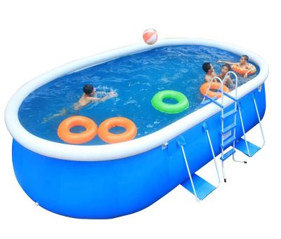 China Portable PVC Metal PVC Water Park Play Equipment Frame Swimming Pool for Outdoor Kids and Adults for sale