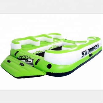 China 0.65mm PVC 6 Person PVC Boat Island Tube Inflatable Surfing Boat, Towable and Inflatable, Water Ski Lounger for sale