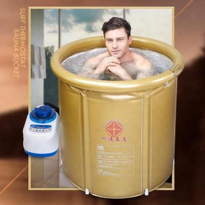 China Hot Sale New Unique Patented Portable Inflatable Stored Hot Tub Spa Sauna Steam Bathtub for sale