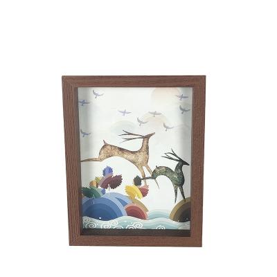 China 2021 New Modern Elegant Custom Color Material Double Sided Glass Decorative Glass Frame MDF Photo Frame for sale