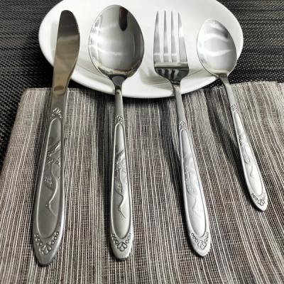 China Wedding Gift Stainless Steel Flatware Set Sustainable Fork Knife Serving Picnic Travel Reusable Outdoor Spoon Cutlery for sale