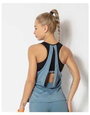 China 2022 Popular Selling Fitness Women's Yoga Sweat-Wicking Yoga Workout Breathable Tank Top With Built In Bra for sale