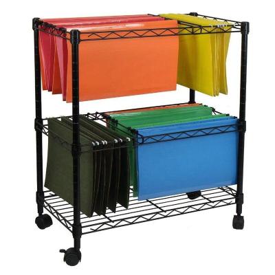 China File Cart Easy Assemble Metal Wire Rolling File Cart , NSF Approval for sale