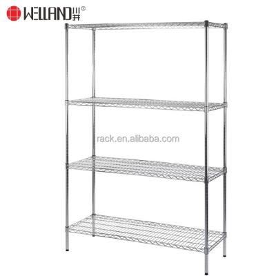 China China Manufacturer 4 Tier Metal Stocked Shelving Commercial Wire Shelving Shelving With NSF Approval for sale