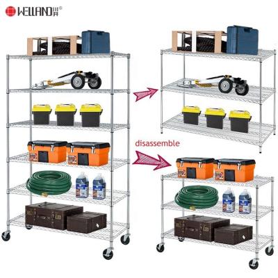 China Latest Corrosion Protection NSF Commercial 6 Tier Storage Metal Cheapest Chrome Wire Shelving for sale