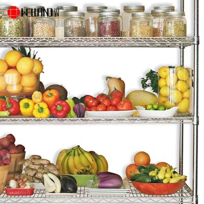 China 4 Tier Metal Fruit and Vegetable Coolroom Storage Stocked Shelving for sale