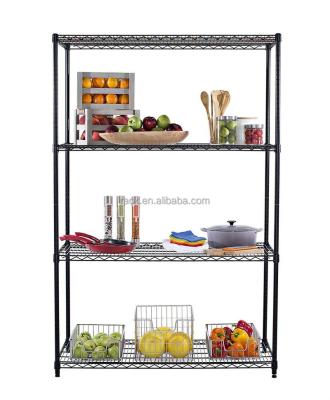 China Corrosion Protection Black Epoxy 4 Tiers Adjustable Cold Room Shelving, Heavy Duty Metal Storage Shelf, NSF Approval for sale