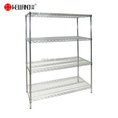 China Stocked 4 Tier Adjustable Kitchen Display Rack Stainless Steel Shelves , NSF Approval for sale