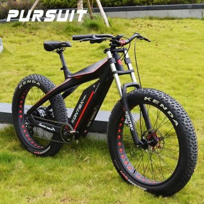 China Carbon fiber 26 inch high quality carbon fiber mountain frame 8 speed 750w 48V 13ah fast speed 60km/h electric bicycle fat for sale