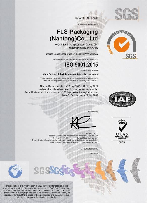 ISO9001英文 - FLS Packaging(Nantong) Co.,Ltd.