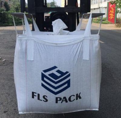 China Virgin Polypropylene Big Bags , White Empty Tonne Bags With Flat Bottom for sale