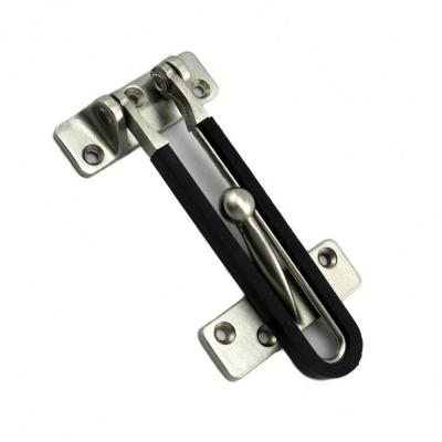 China Wooden Door Wholesale Zinc Alloy Door Guard With Bolt Security Buckle Satin Nickel Black Rubber Door Guard,Door Lock Security for sale