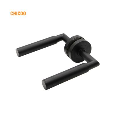 China Modern Black Knurled European Style Door Handle Stainless Steel Interior Door Lever Handle for sale