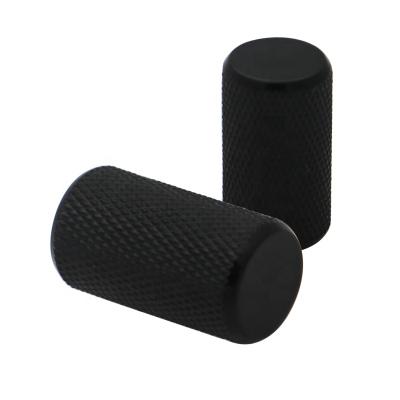 China Modern Pull Push Cabinet Knurled Knob Round Black Room Door Furniture Hardware Brass Handle for sale