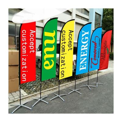 China Quality Beach Flag Banner Feather Flag Waterproof Guaranteed Outdoor Outdoor Open Beach Flag With Poles Kit for sale