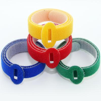 China Nylon Durable Colored Dual Side Hook And Loop Cable Tie Strap for sale